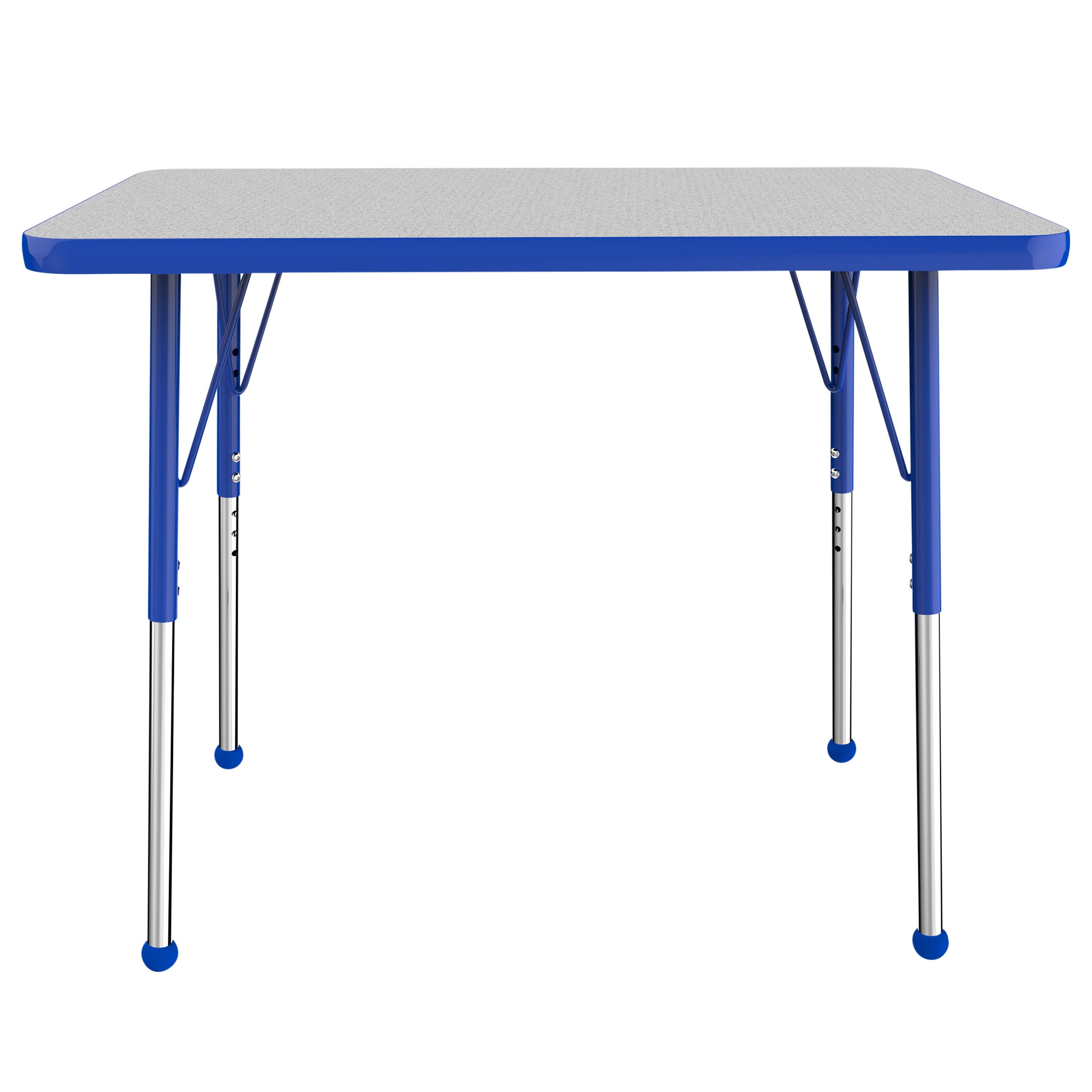 24" x 36" Rectangle T-Molding Activity Table with Adjustable Standard Ball Glide Legs - Gray/Blue