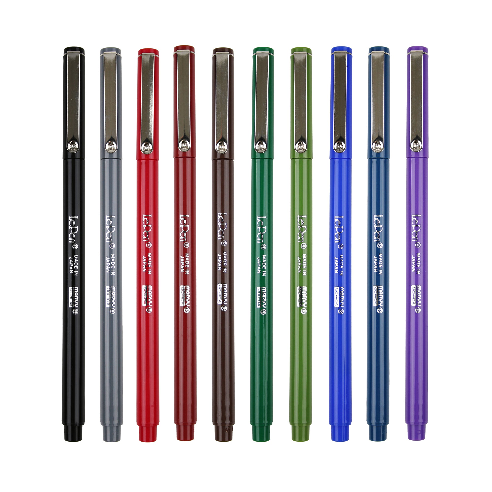 LePen® Micro-Fine Point Pen, Dark, 10 Colors