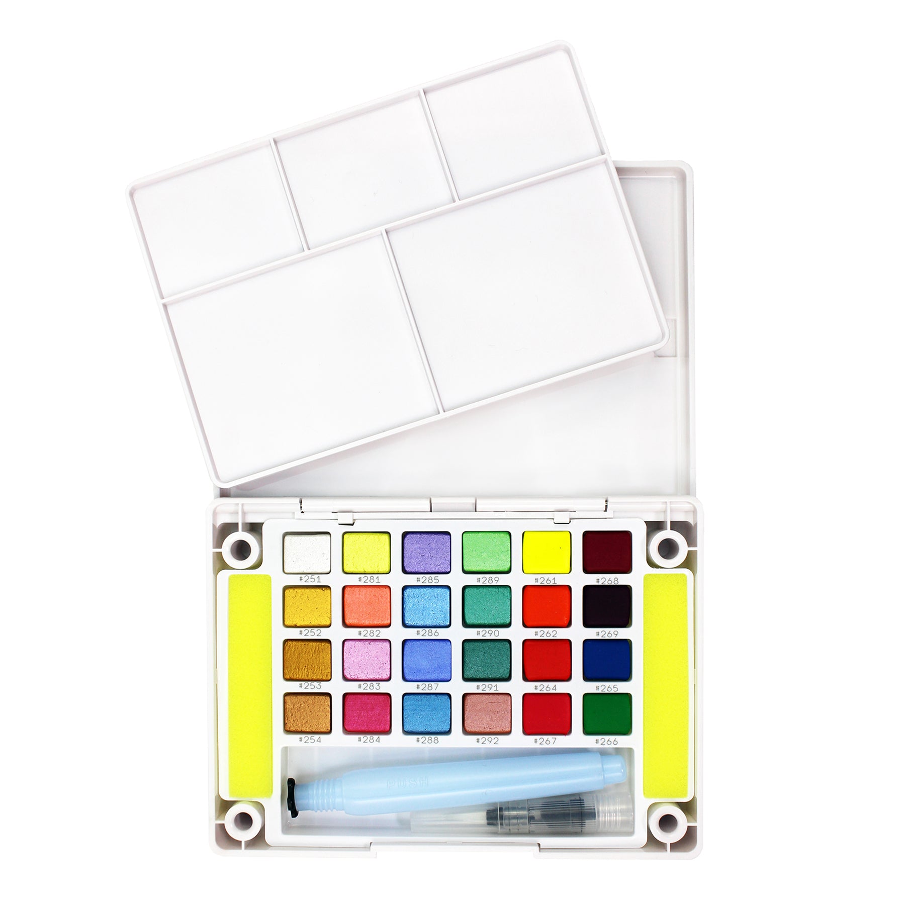 Koi Water Colors Field Sketch Box with Brush, 24 Creative Art Colors