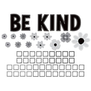 Black and White Floral Be Kind Bulletin Board Set, 60 Pieces