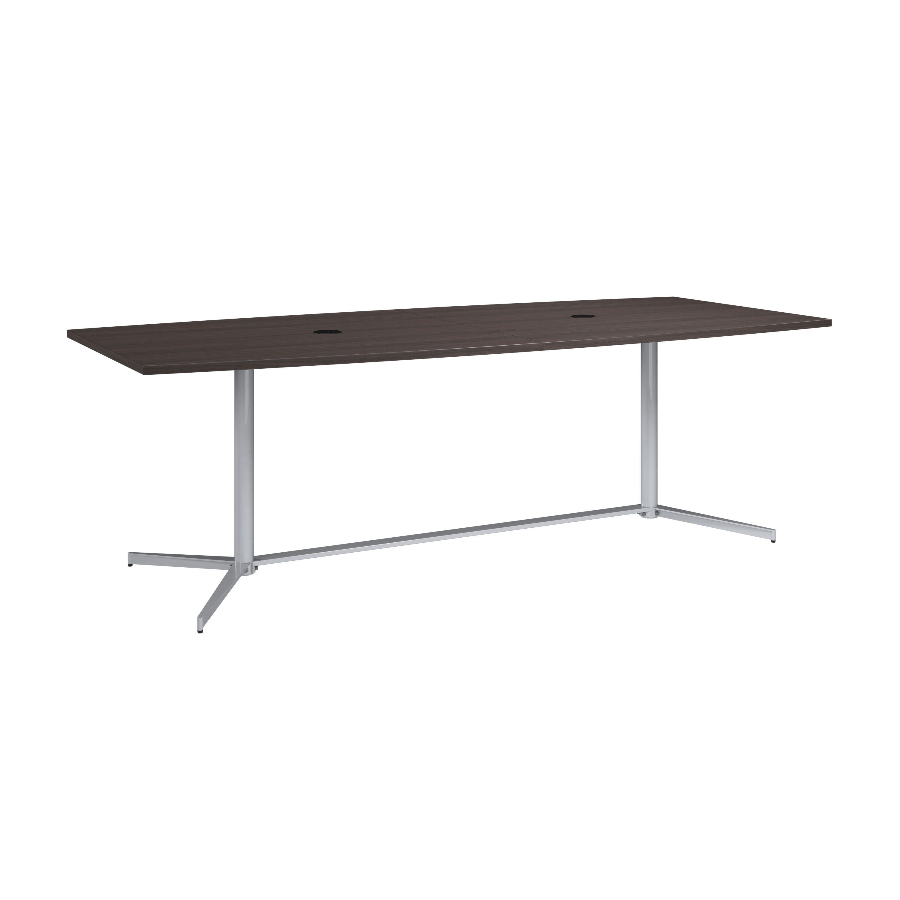 Bush Business Furniture 96-inch Office Conference Table with Metal Base in Storm Gray - 95.2" Width x 42.01" Depth x 28.65" Height