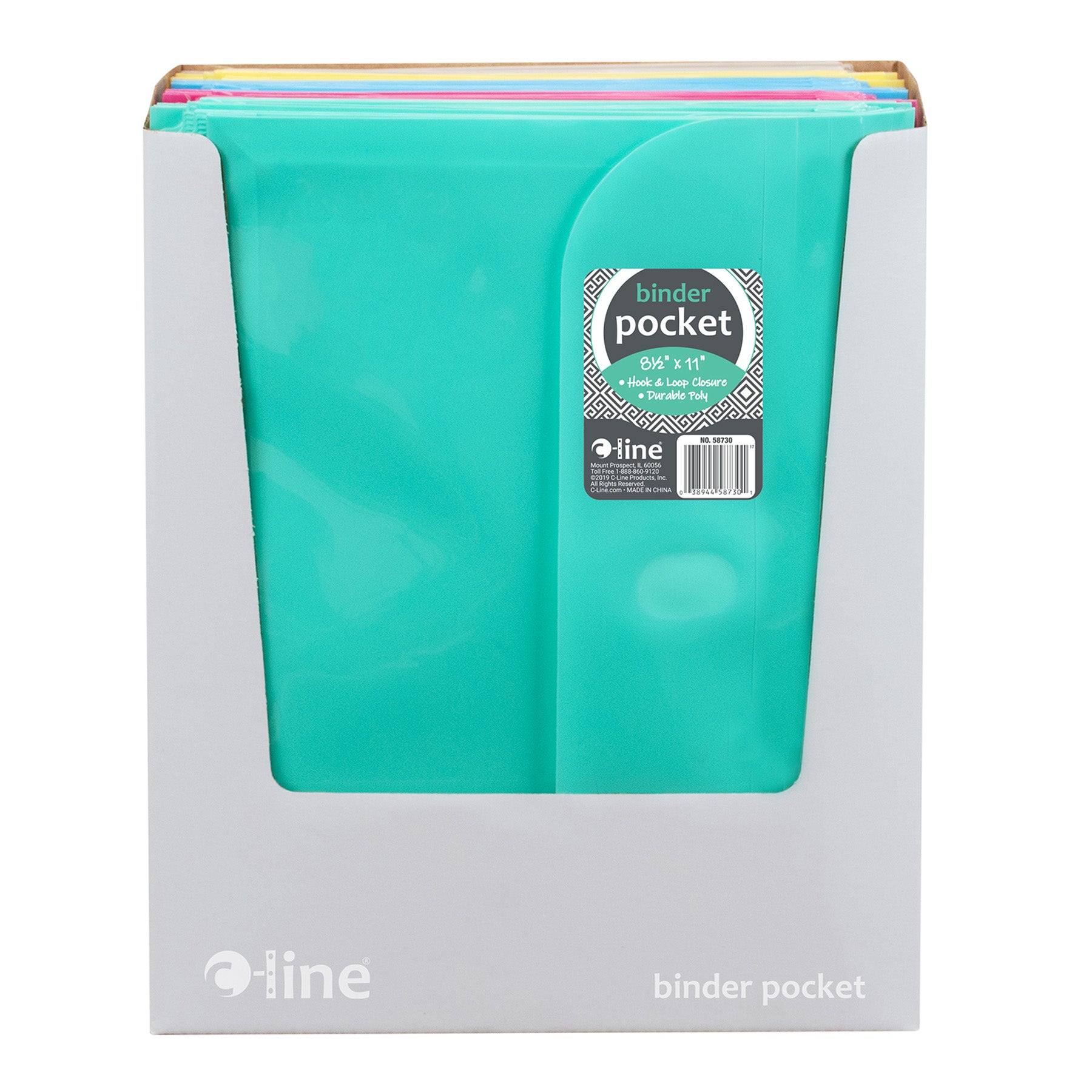 Binder Pocket, Side Loading, Assorted, 1 Pocket