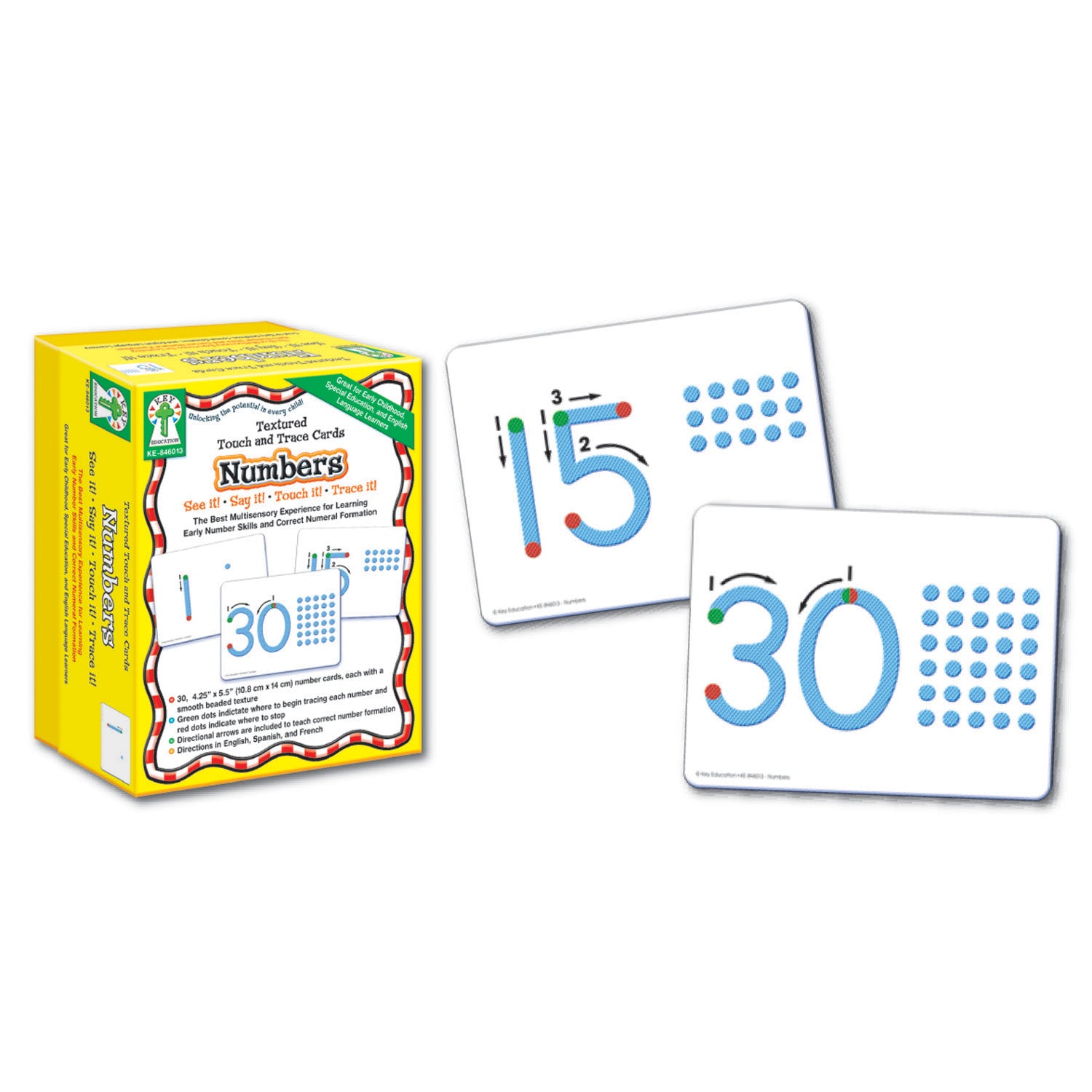 Textured Touch and Trace Cards: Numbers, Grade PK-3