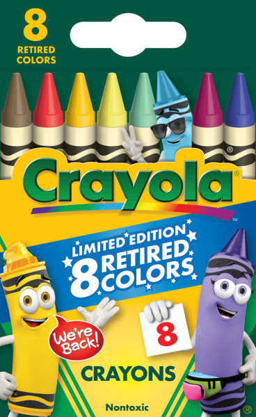 Crayola Retired Colors Crayons, 8 Ct,  School Supplies for Kids, Coloring Supplies, Gifts for Kids Ages 3+