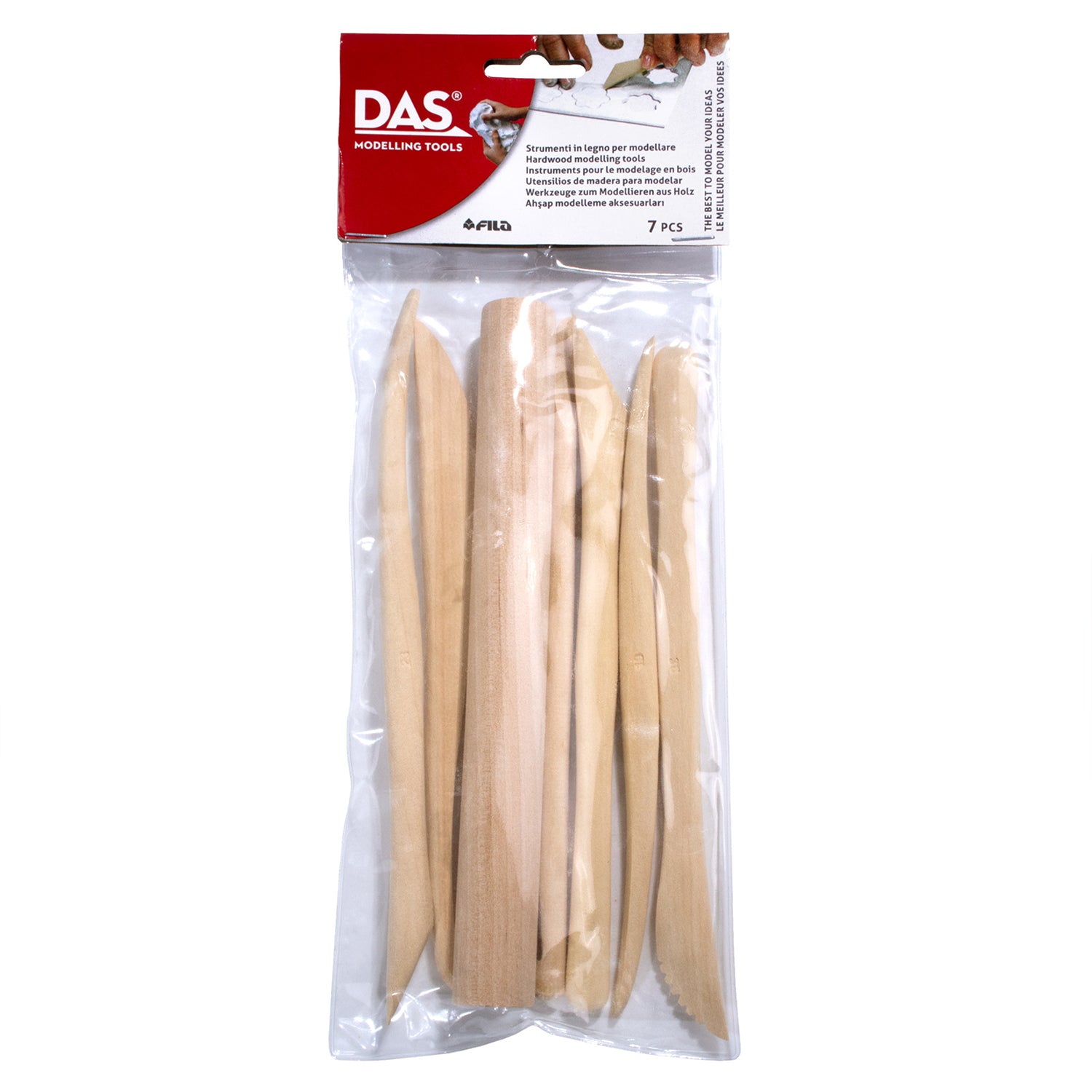 DAS Modeling Clay Tool Set, Wooden Carving Tools, 7 Piece, 1 Count