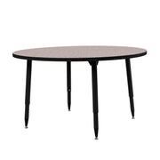 Adapte 48" Round Thermofused Activity Table with Adjustable Tapered Legs - Gray/Black