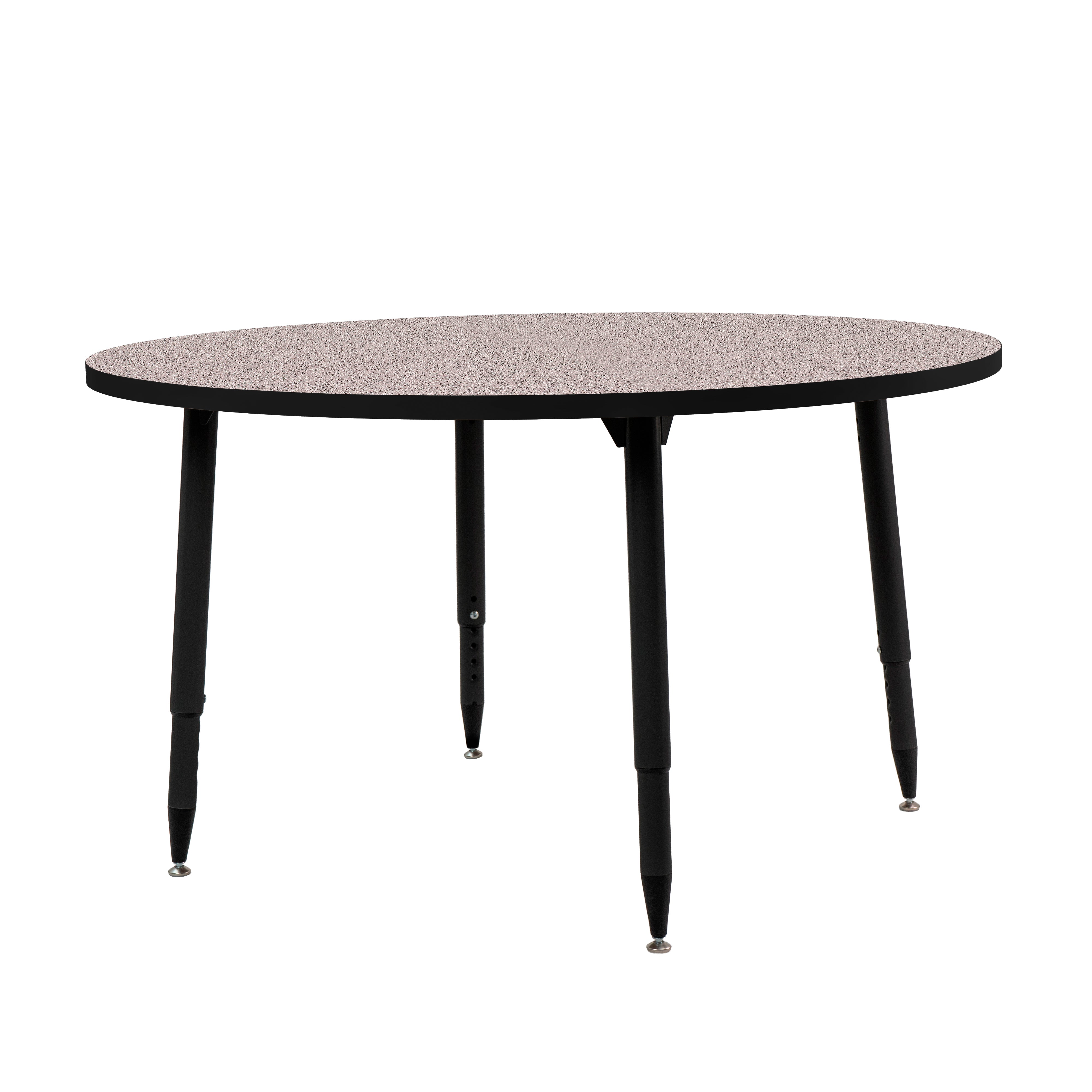 Adapte 48" Round Thermofused Activity Table with Adjustable Tapered Legs - Gray/Black