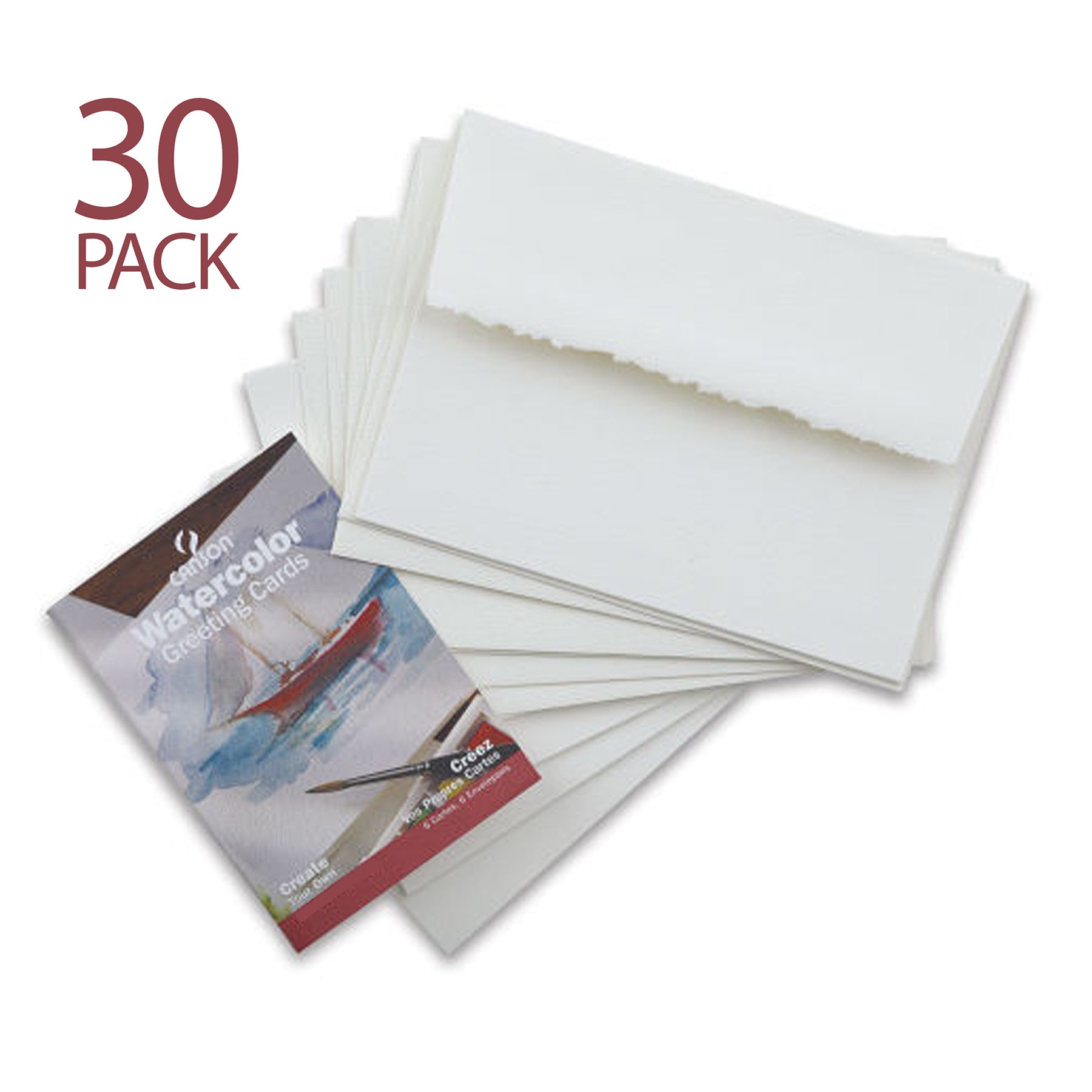 Montval Watercolor Cards & Envelopes, 140lb/300gsm, 30 Sheet, 5x7 inch, 1 Count