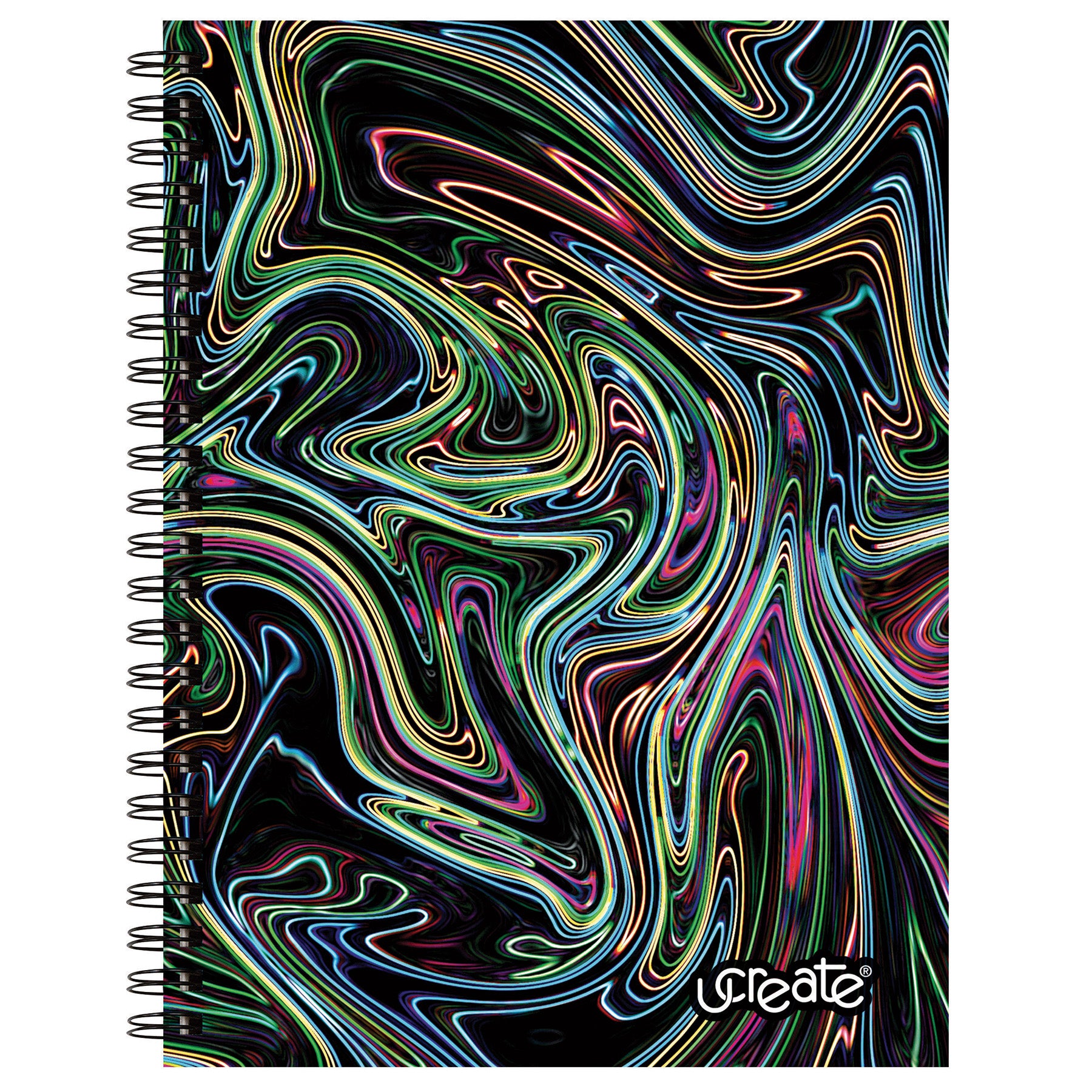 Fashion Poly Sketch Book, 9" x 12", 75 Sheets, Neon Abstract Design