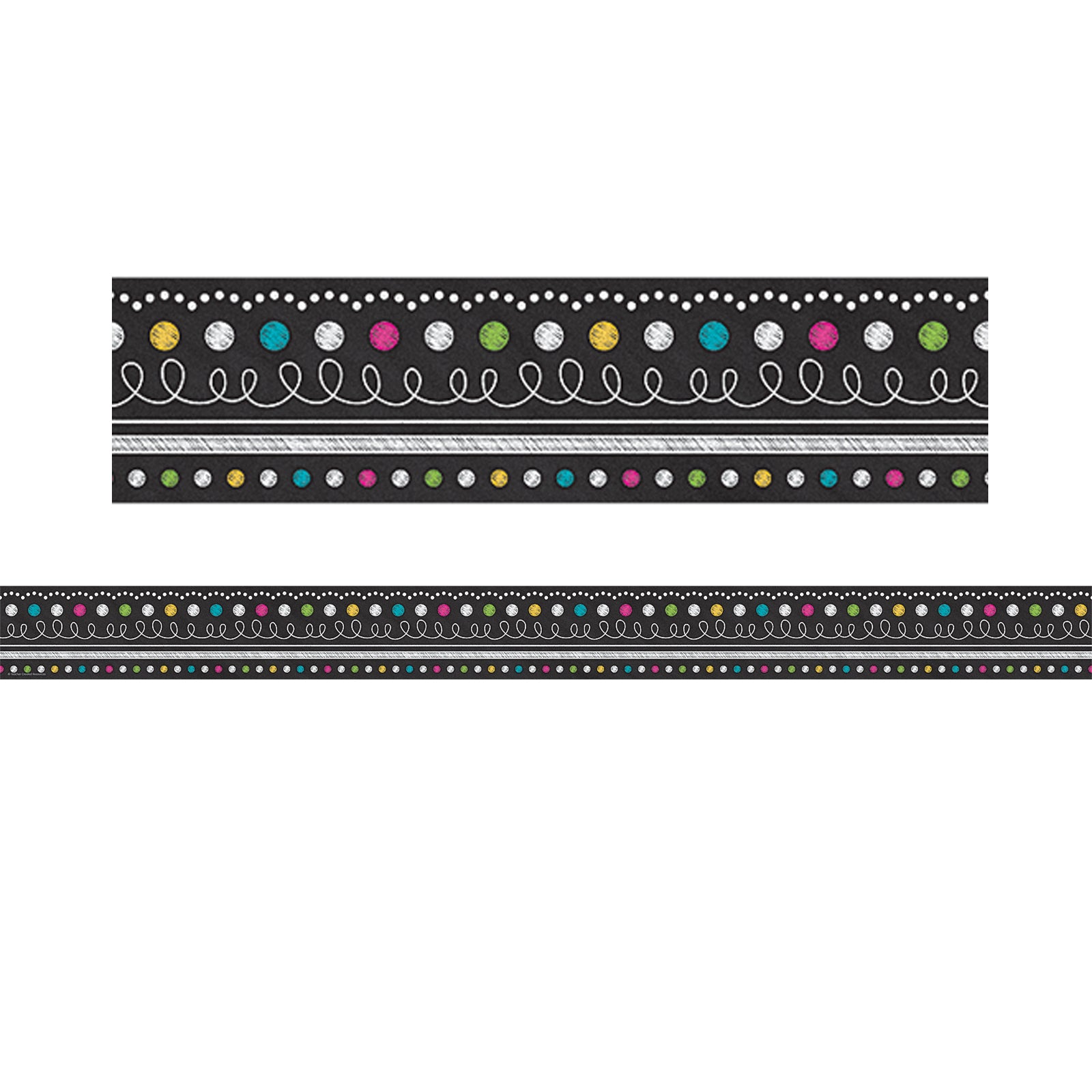 Chalkboard Brights Straight Rolled Border Trim