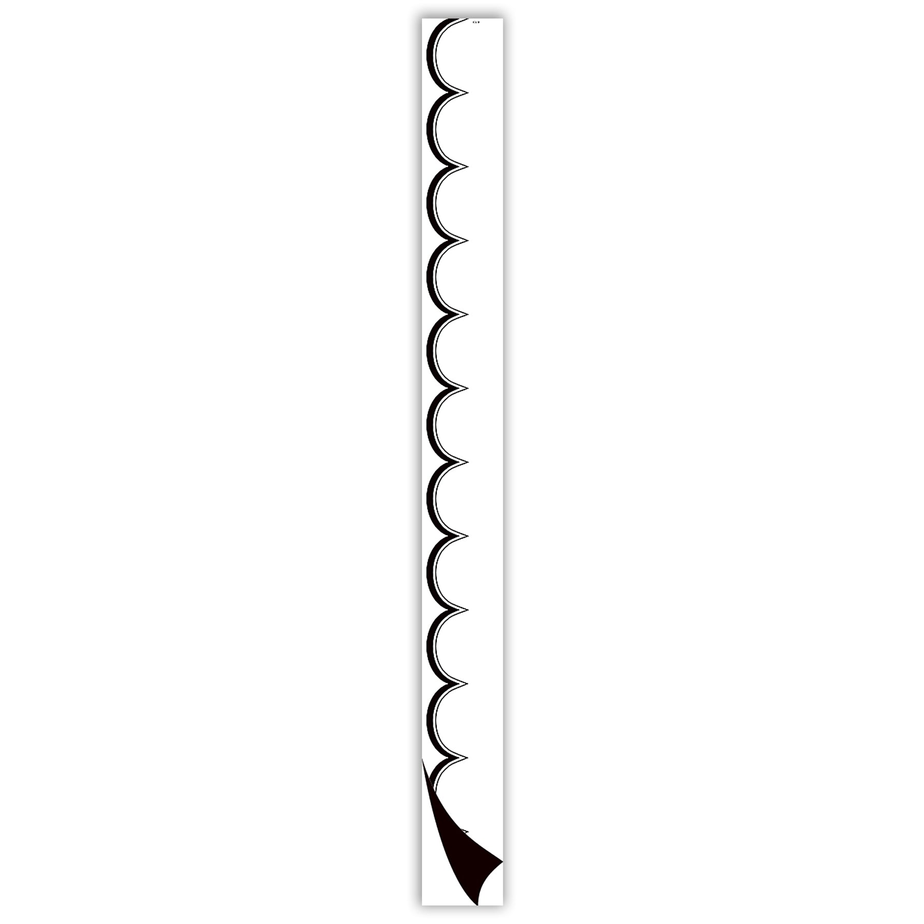 White with Black Scalloped Magnetic Border, 24 Feet