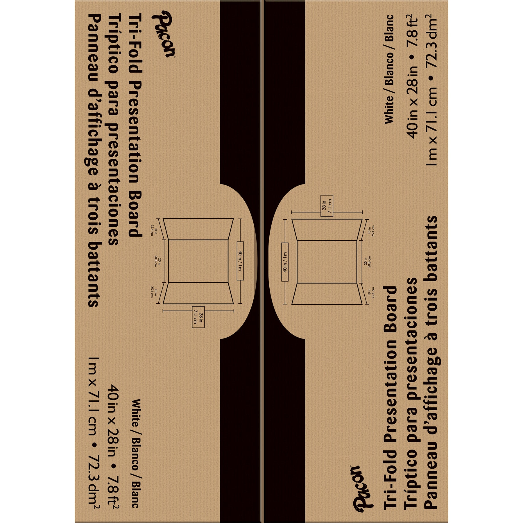 Presentation Board, White, Single Wall, 40" x 28", 8 Boards