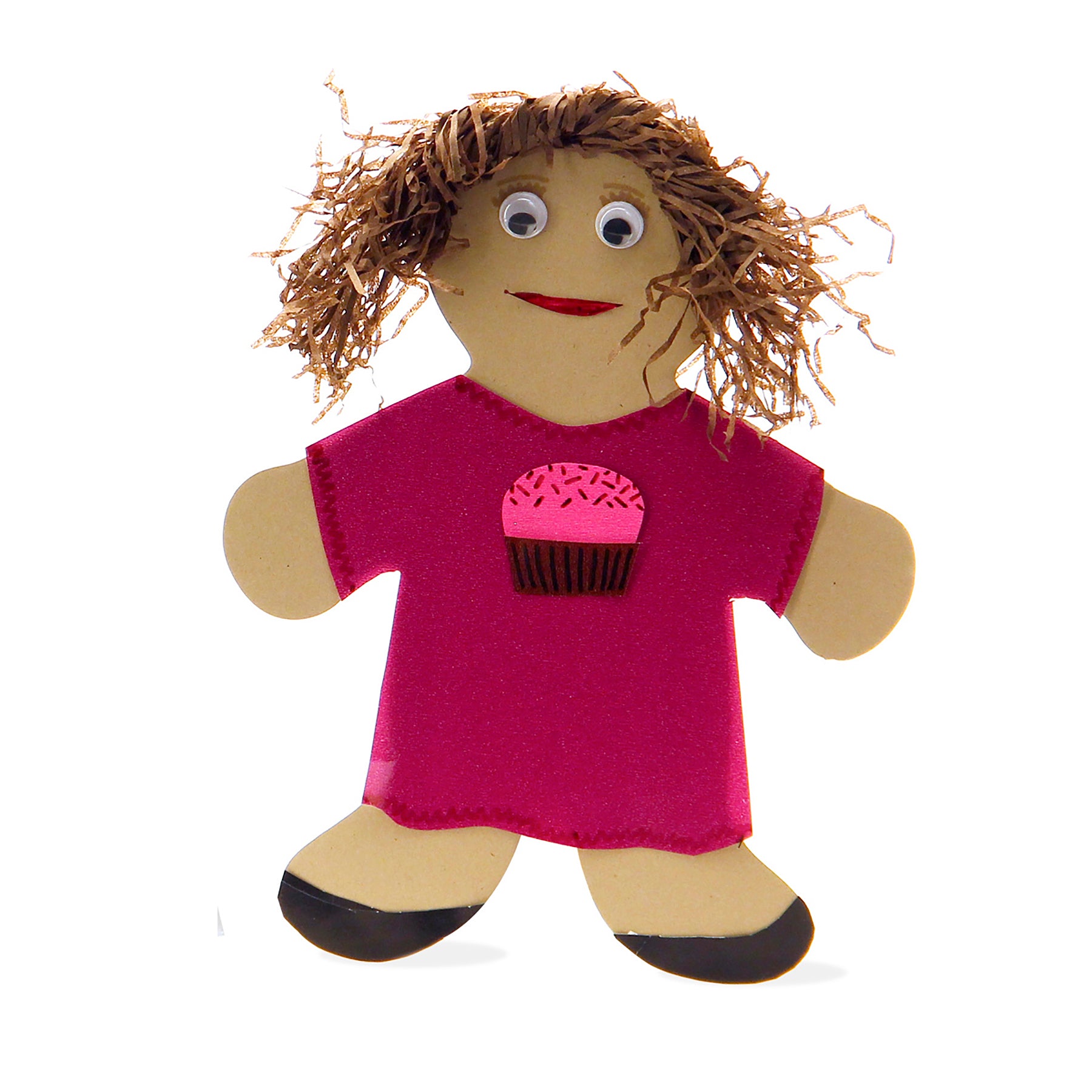 Culturally Div. People Kits - 24 ct., 7" cardstock, shredded tissue hair, gummed paper clothes
