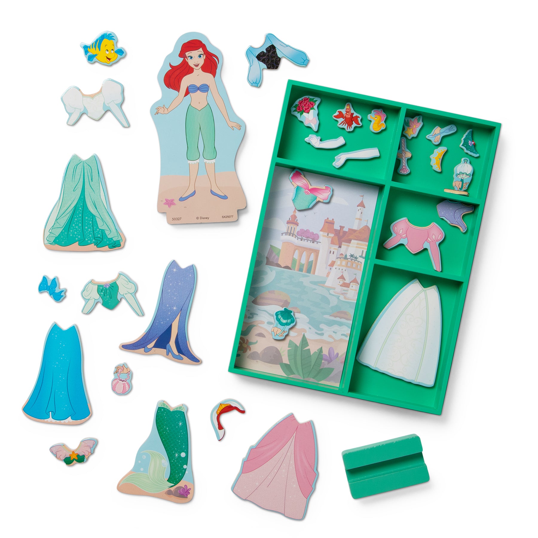 Disney Princess Ariel Wooden Magnetic Dress-Up Play Set