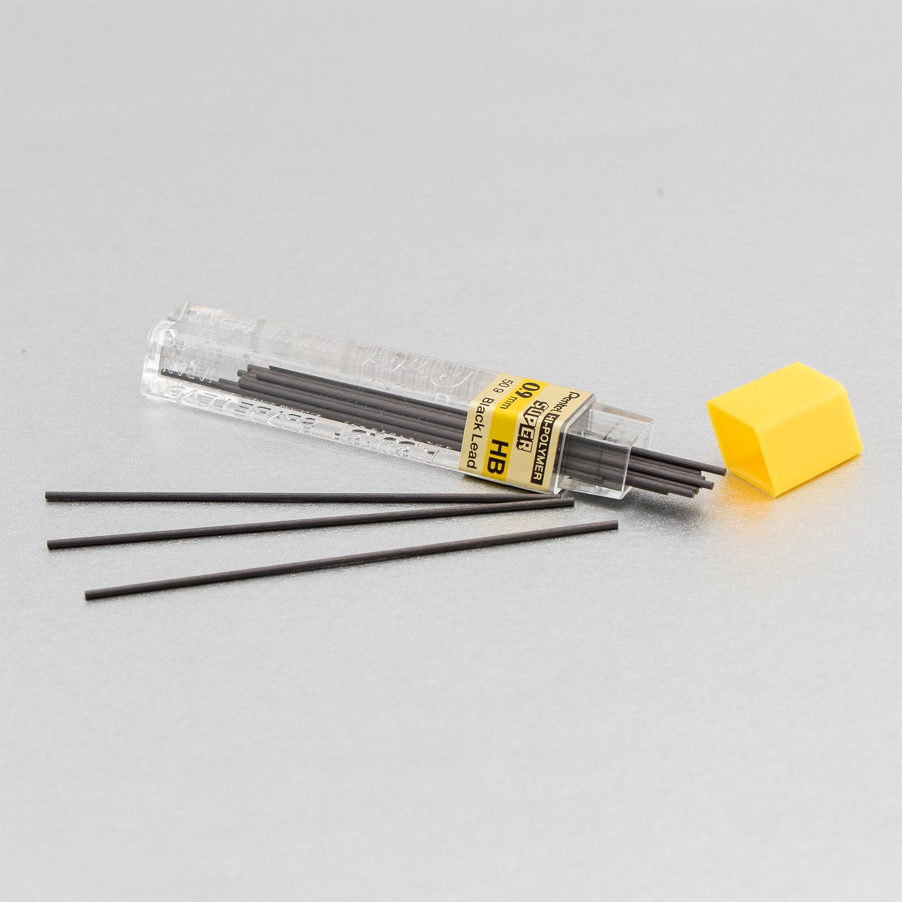 Super Hi-Polymer Lead Refill (0.9mm) Thick, HB, 15 Pieces/Tube, 12 Tubes/Box