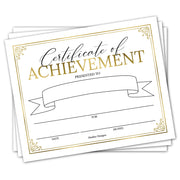 Elegant Gold Award Certificates of Achievement for Students, Set of 25
