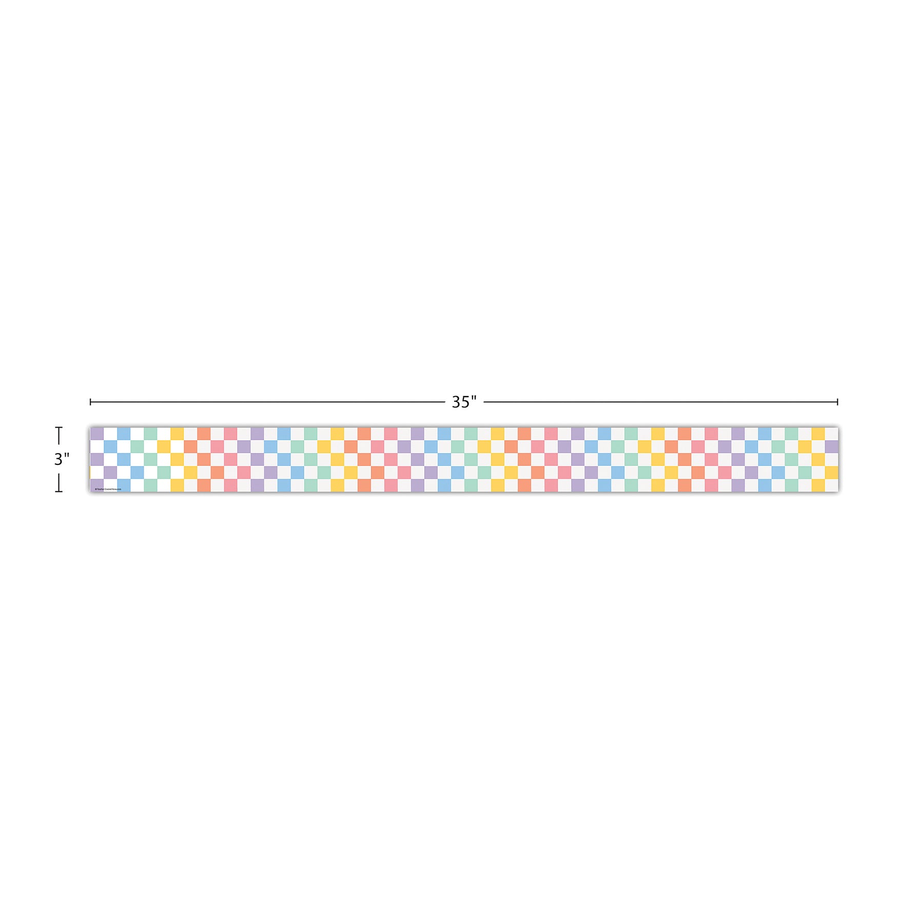 Cool for School Checkers Straight Border Trim, 35 Feet