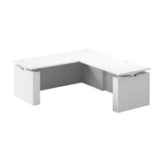 Bush Business Furniture Stratus&nbsp;72W x&nbsp;78D Electric Height Adjustable L Shaped Standing Desk in White with White Base - 71.02" Width x 76.97" Depth x 27.44" Height