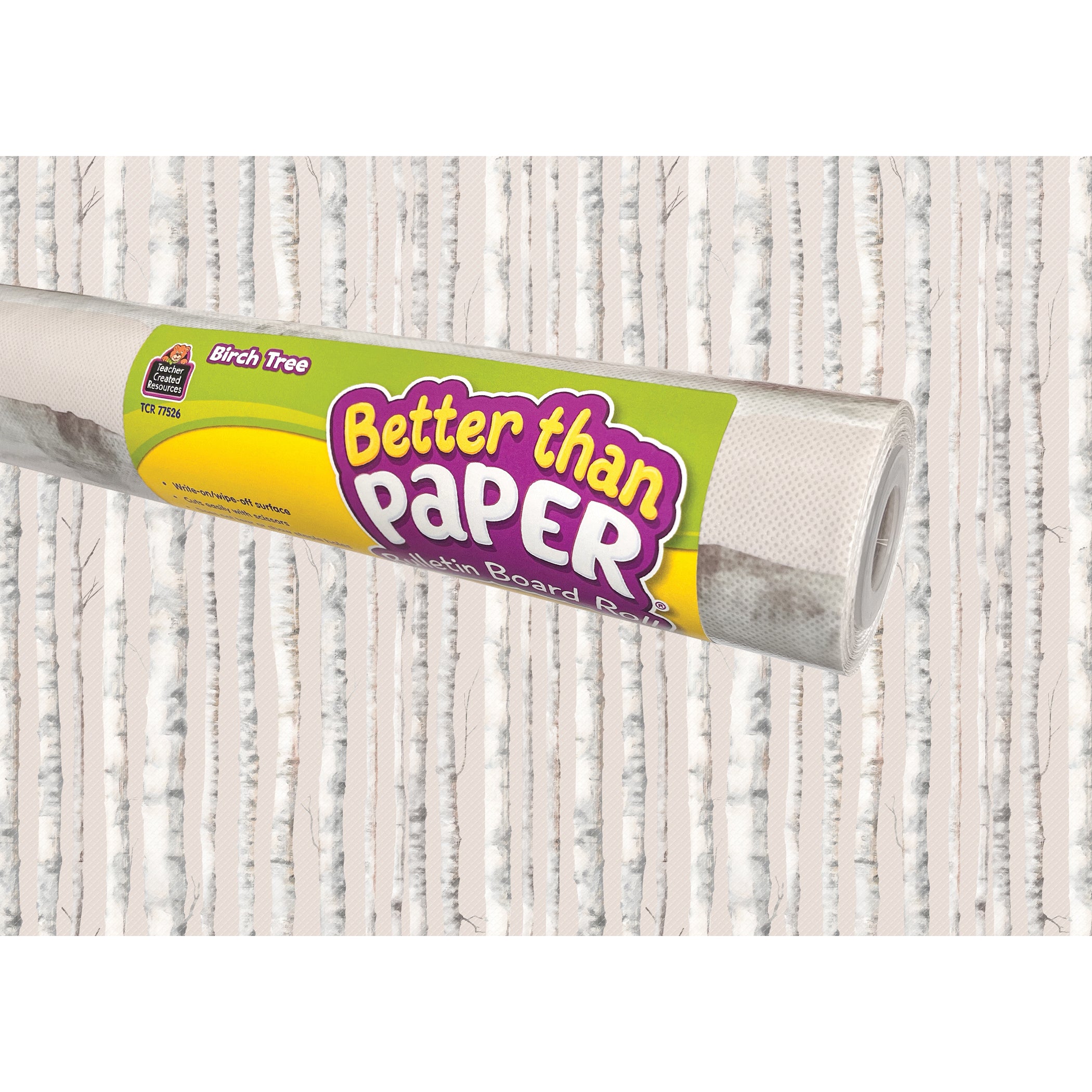 Better Than Paper® Bulletin Board Roll, 4' x 12', Birch Trees, 4-Pack