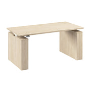 Bush Business Furniture Stratus&nbsp;60W x&nbsp;30D Electric Height Adjustable Standing Desk in Natural Elm with White Base - 59.45" Width x 29.37" Depth x 27.44" Height