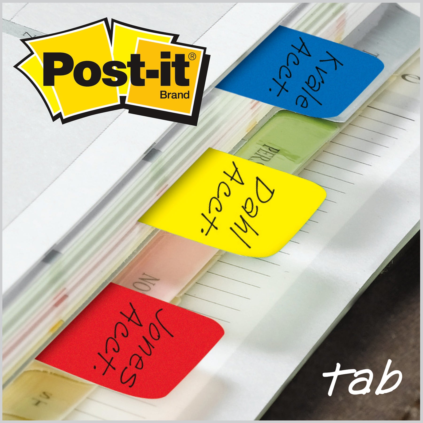 Tabs, 1" Solid, Red, Yellow, Blue, 22 Tabs/Color, 66/Dispenser