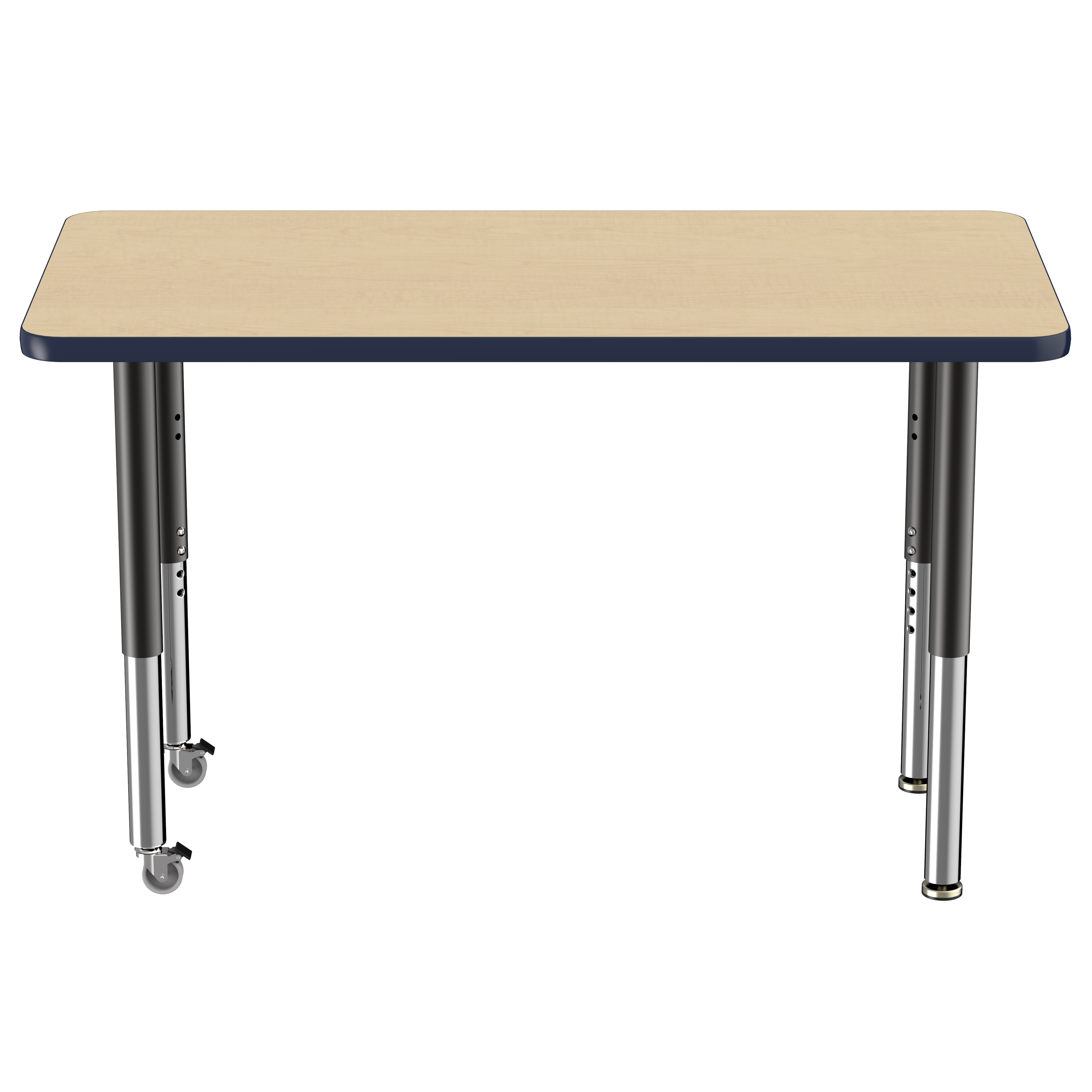 24" x 48" Rectangle T-Molding Activity Table with Adjustable Super Legs - Maple/Navy/Black