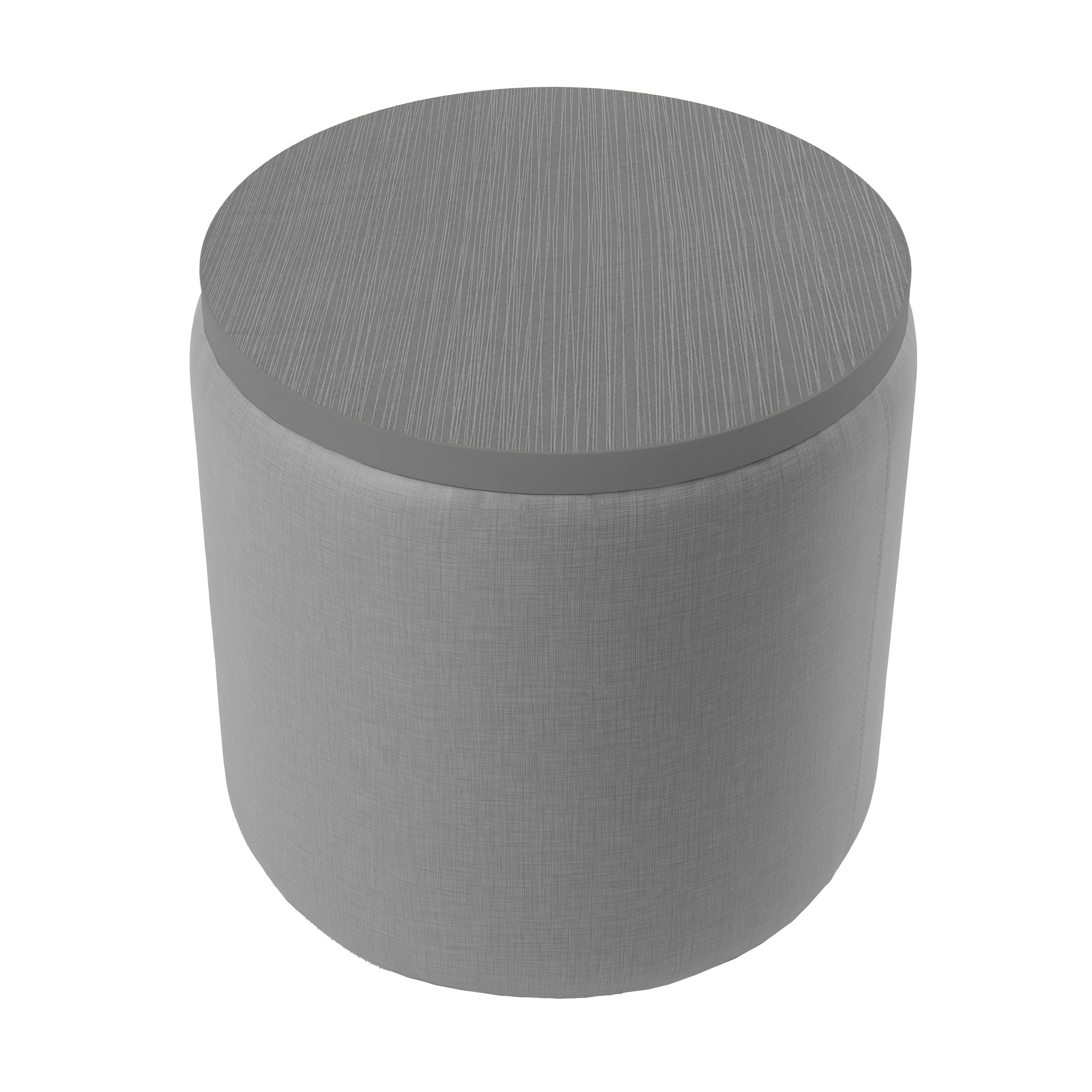 Pro Series Upholstered 18" Round Ottoman Table 18" Height - Slate Gray Crosshatch/Cosmic Strandz
