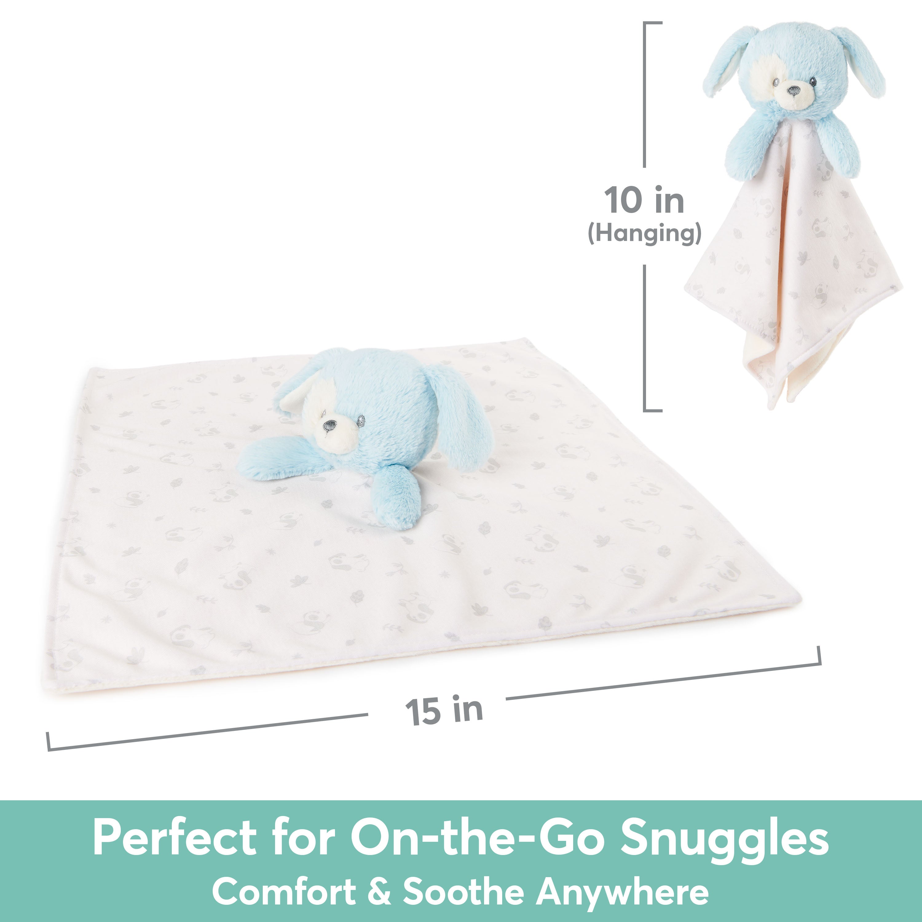 GUND Baby Sustainably Soft Puppy Lovey, Stuffed Animal Plush Blanket Made from 100% Recycled Materials, for Babies and Newborns, Blue/Cream, 10”