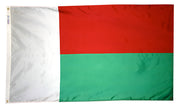 Madagascar Flag 2x3 ft. Nylon SolarGuard Nyl-Glo 100% Made in USA to Official United Nations Design Specifications.