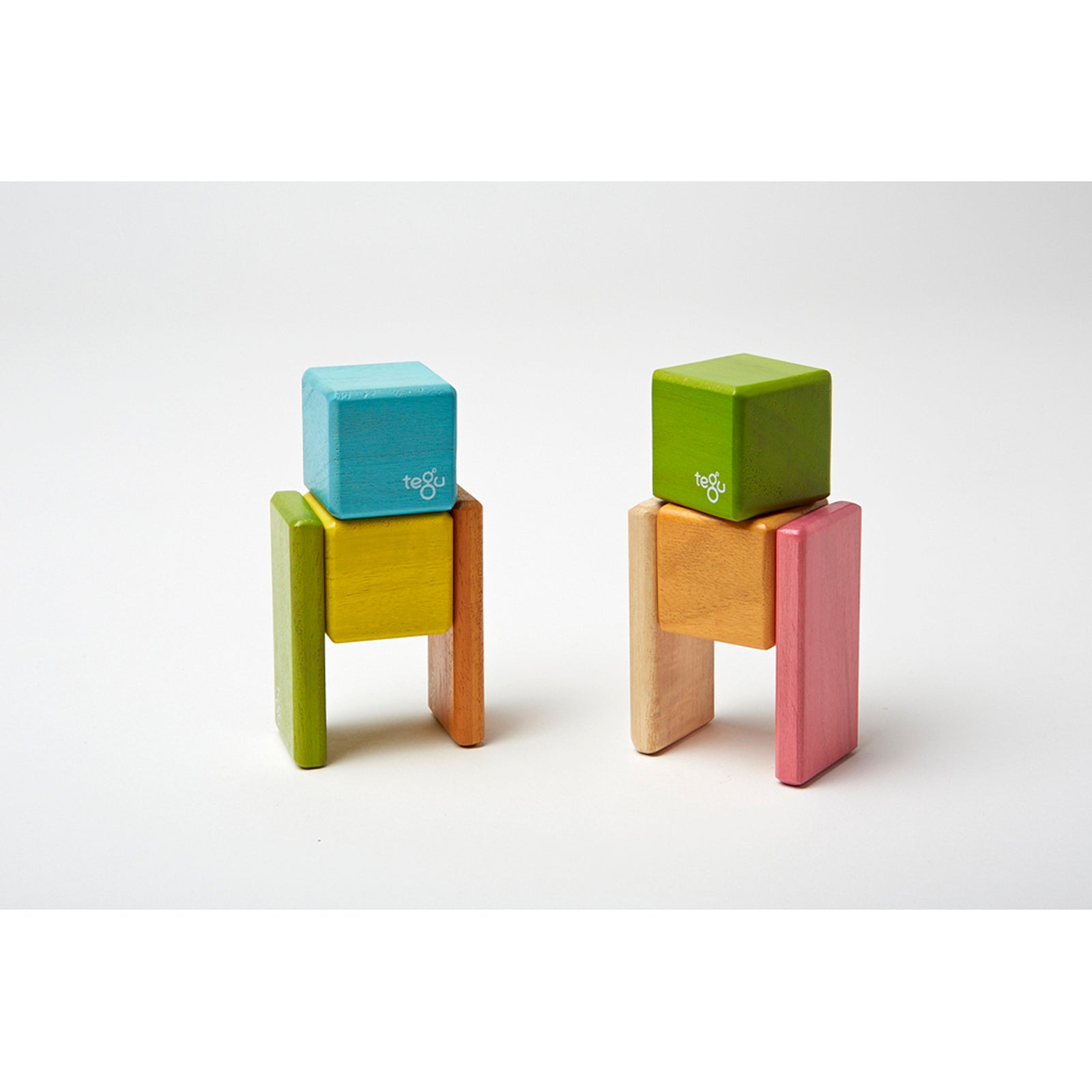 Magnetic Wooden Blocks, Tints, 8-Piece Pocket Pouch