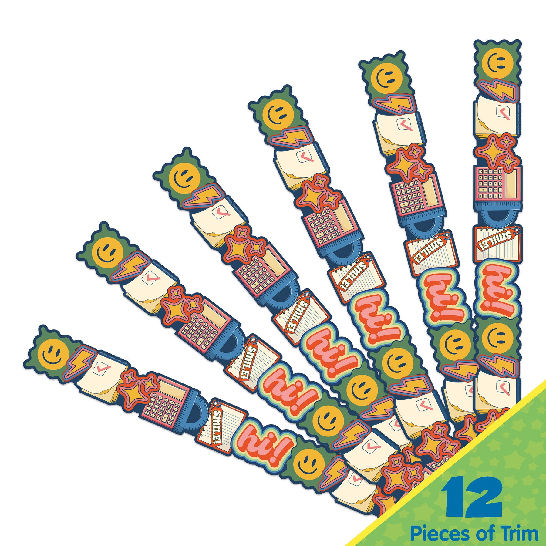 School Icons Extra Wide Deco Trim, 37 Feet Per Pack, 3 Packs