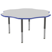 60" x 60" Flower T-Molding Activity Table with Adjustable Super Legs - Gray/Blue/Black