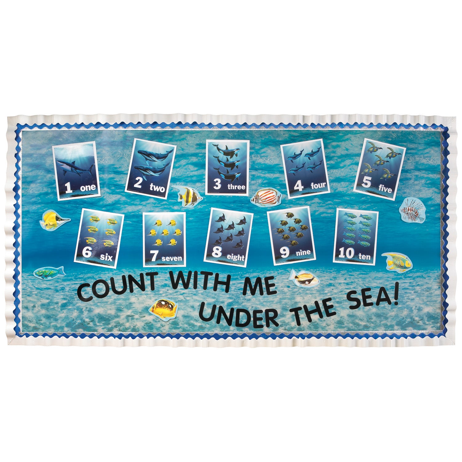 Bulletin Board Art Paper, Under The Sea, 48" x 50', 1 Roll