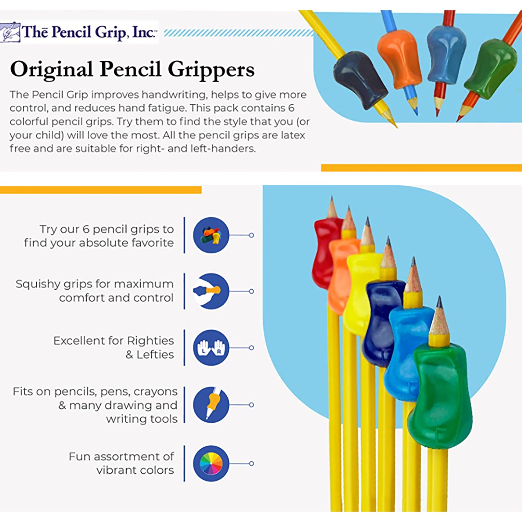 The Original Pencil Grip, Neon, Pack of 36