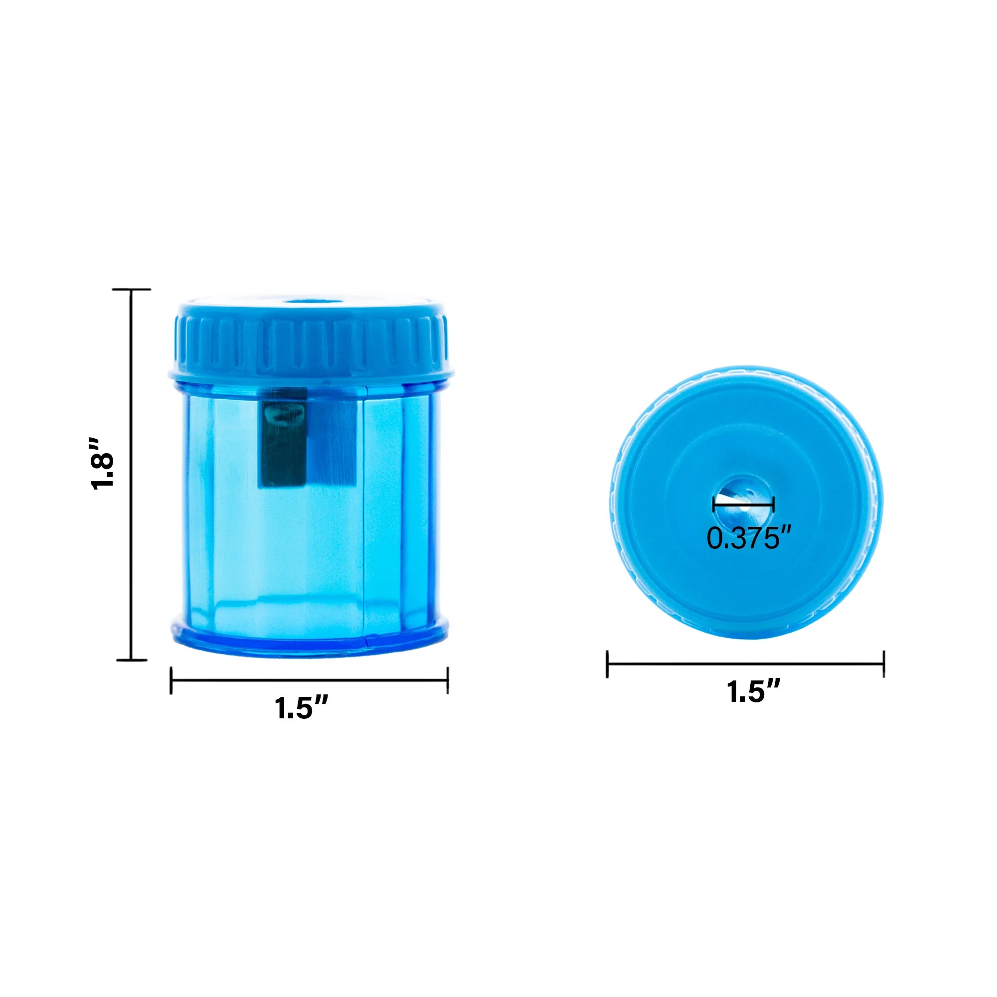 Single Hole Sharpener with Round Receptacle, Assorted Colors, 1 Sharpener