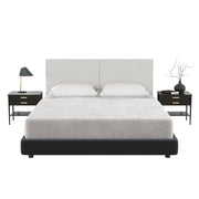Jaxx Panelist Modern Padded Headboard- Set of 2 Wall Mounted Panels (Each 22.5" x 30")- Queen Double Tall, Microvelvet Limestone Grey