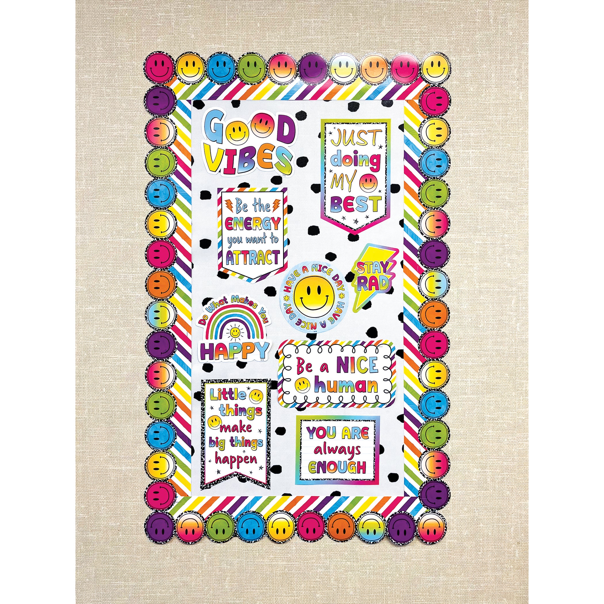 Fun Size Better Than Paper Bulletin Board Roll Black Painted Dots on White