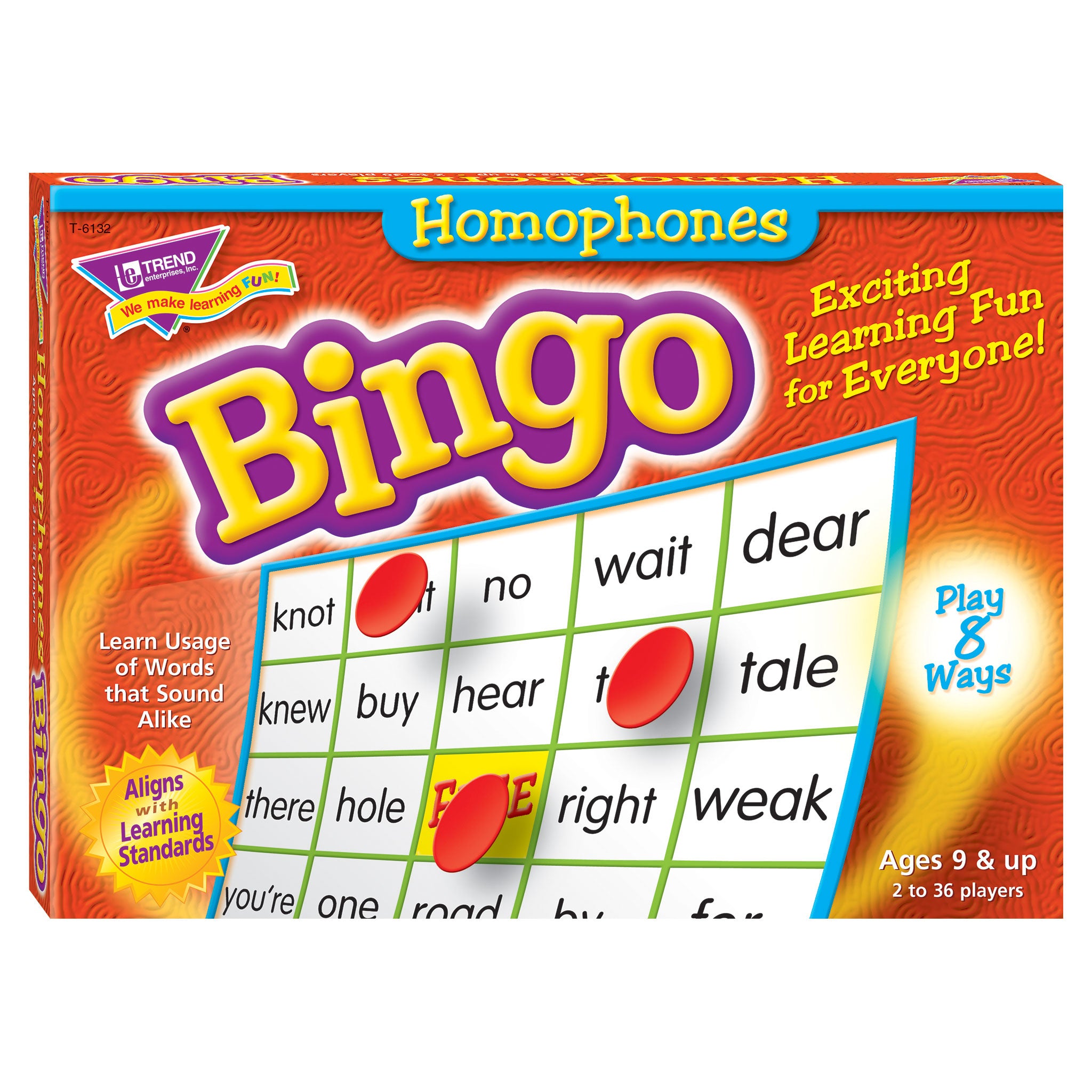 BINGO HOMONYMS AGES 9 & UP