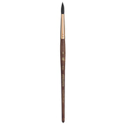 Neptune Round Brush, Synthetic Bristles, Short Handle Watercolor Paintbrush, Dark Wood, Size 8, 1 Count