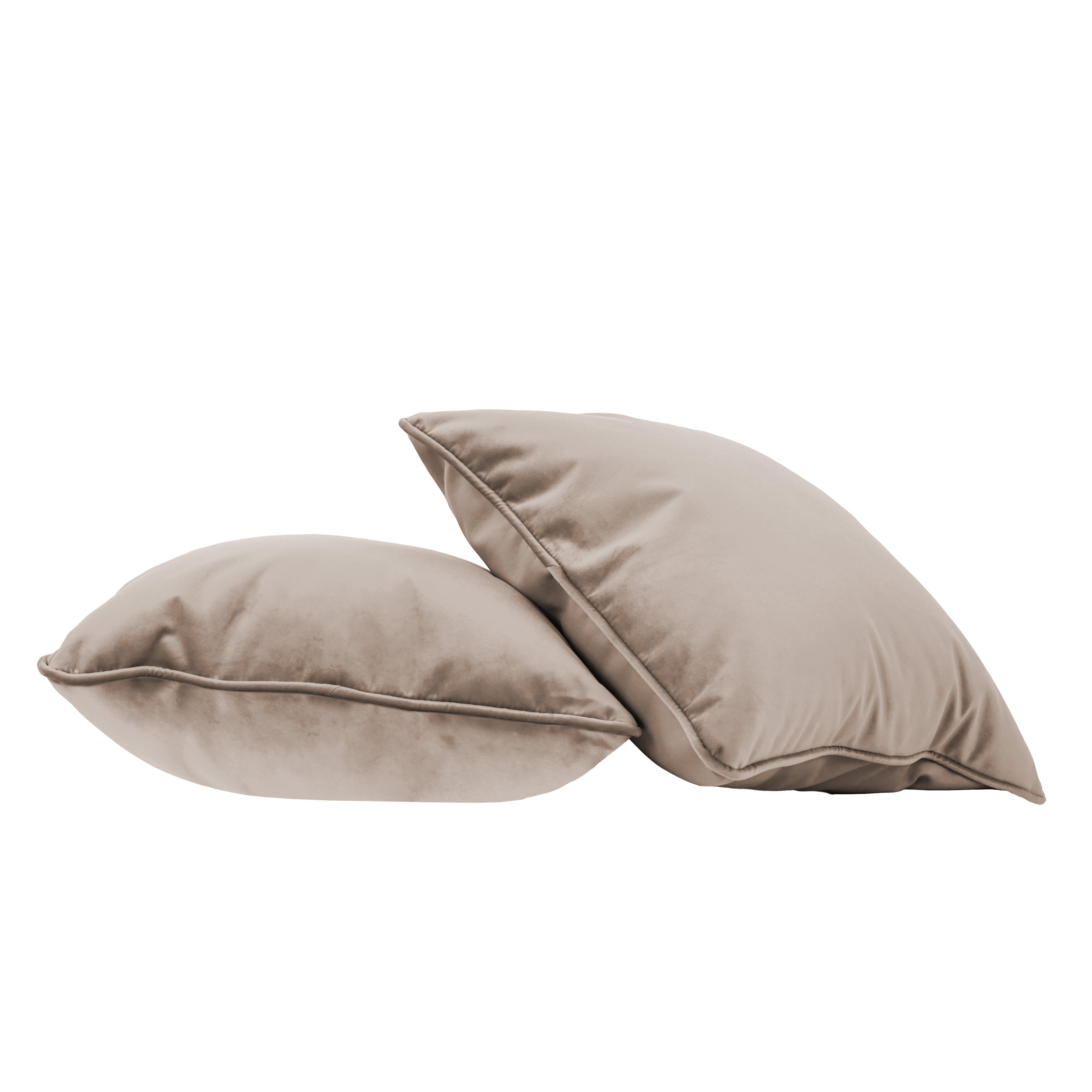 18" x 18" Square Microfiber Pillow with Piping, 2-Piece - Caffe