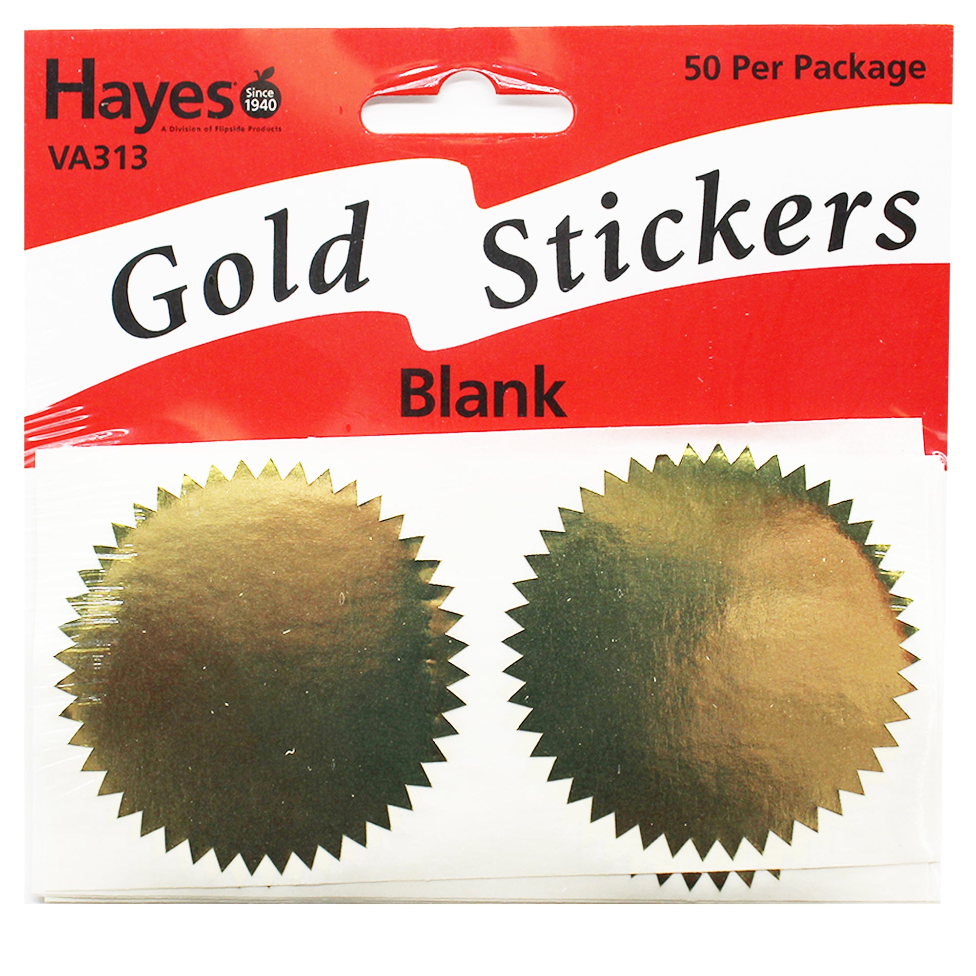 2" Blank Gold Stickers, 50 Per Pack