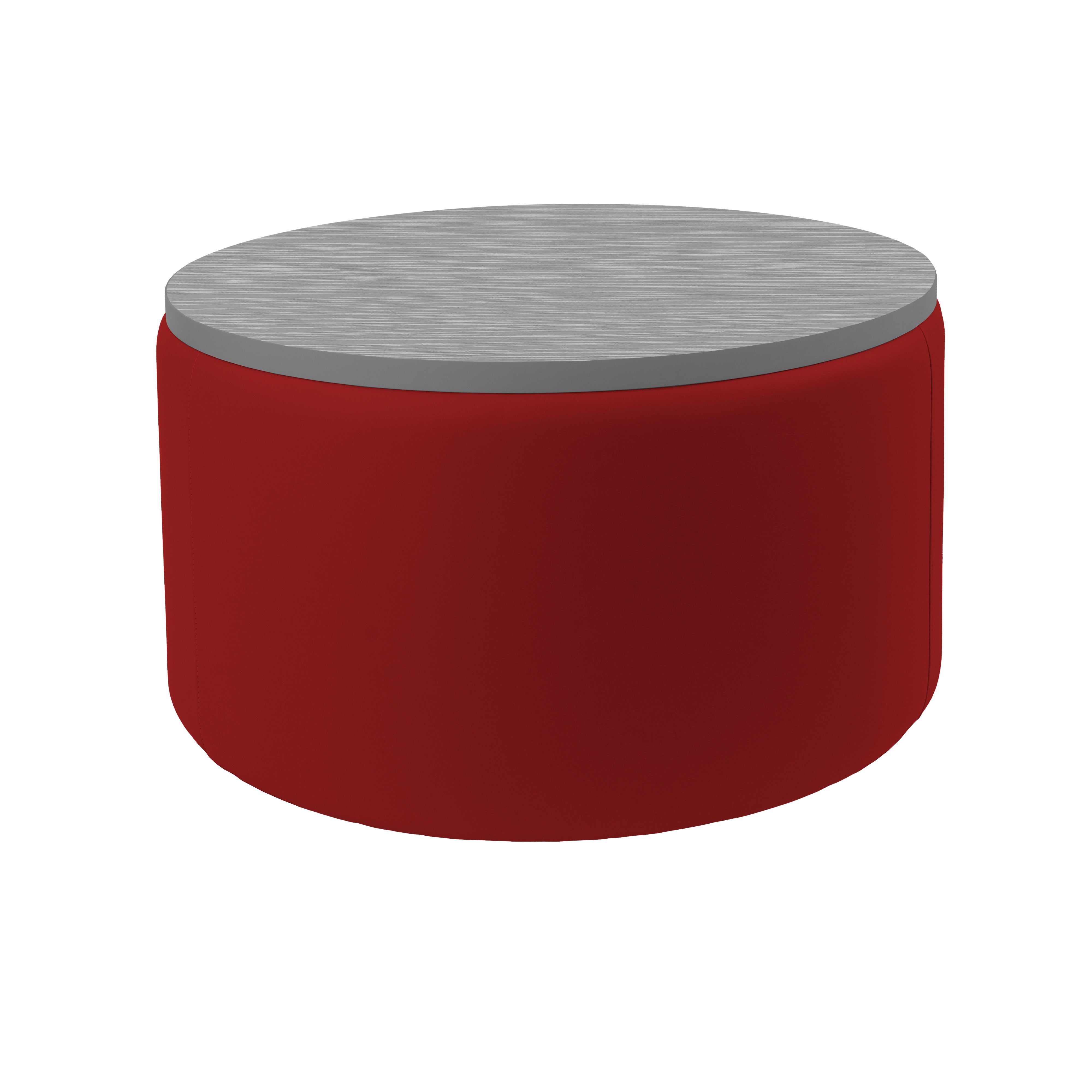 Pro Series Upholstered 30" Round Ottoman Table 18" Height - Crimson/Cosmic Strandz