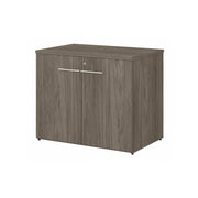 Bush Business Furniture Office 500 36W Storage Cabinet with Doors in Modern Hickory - Assembled - 35.67" Width x 23.35" Depth x 29.82" Height