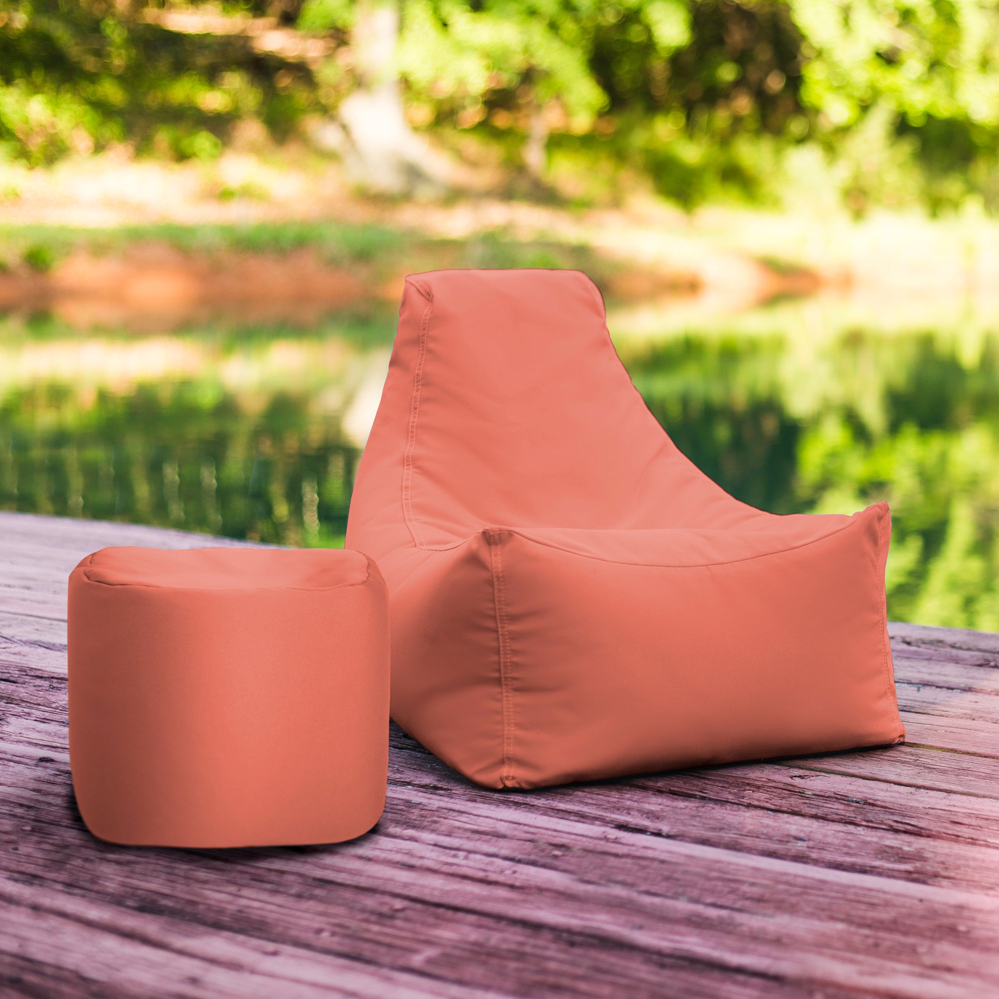 Jaxx Juniper Jr Outdoor Kids Bean Bag Chair / Childrens Garden Chair, Flamingo