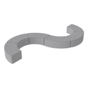 Pro Series Upholstered S Curve Ottoman 12" Height, 6-Piece - Gray
