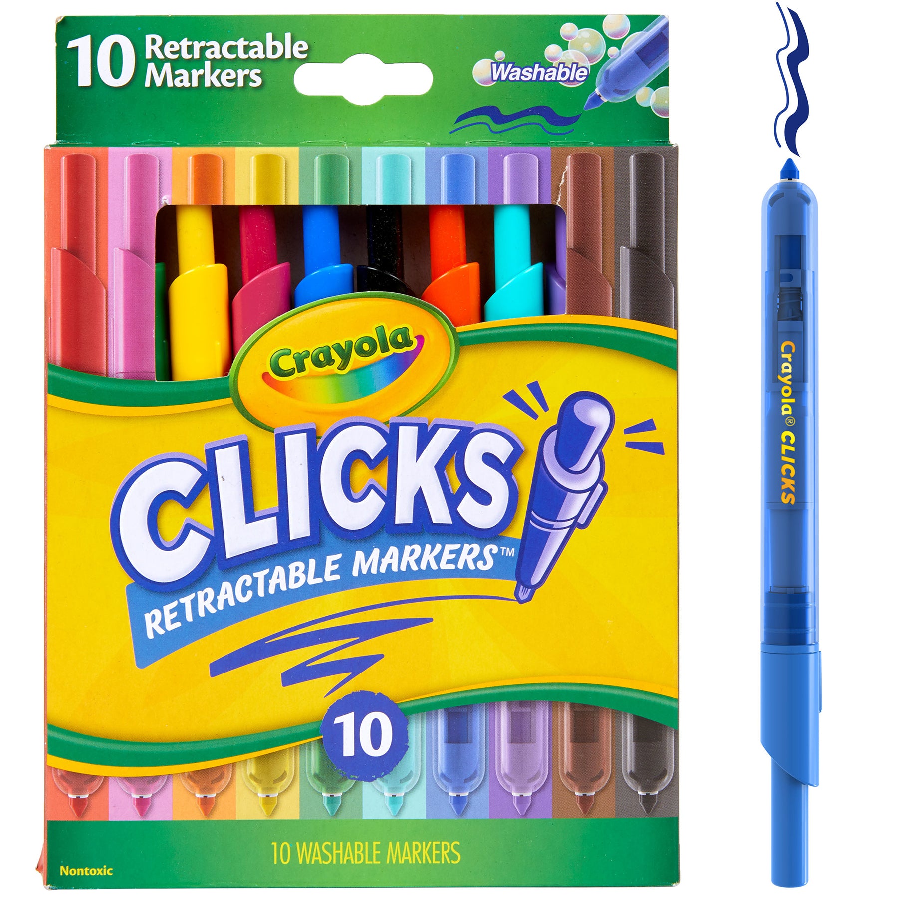 Crayola 10 Ct Washable CLICKS Retractable Markers™