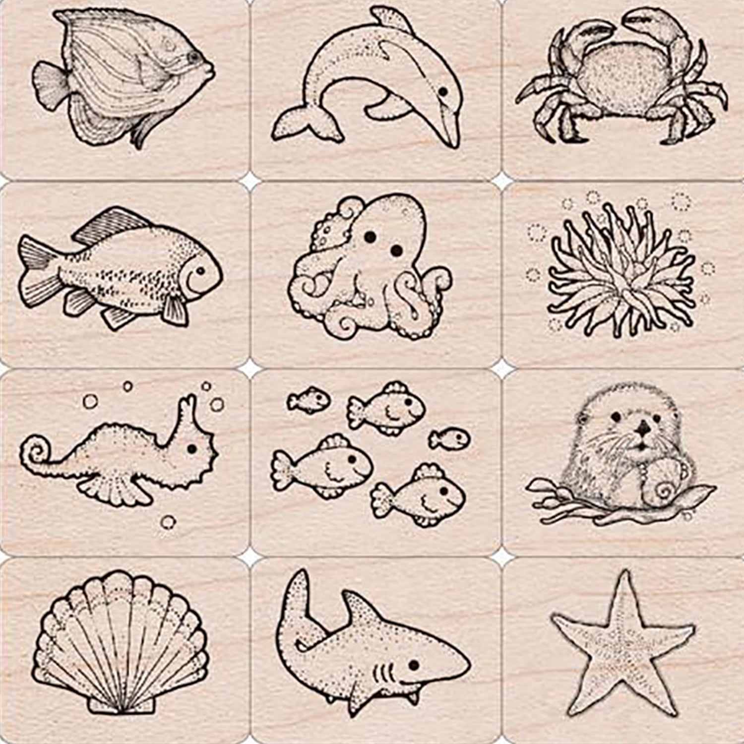 Ink 'n' Stamp Sea Life Stamps, Set of 18