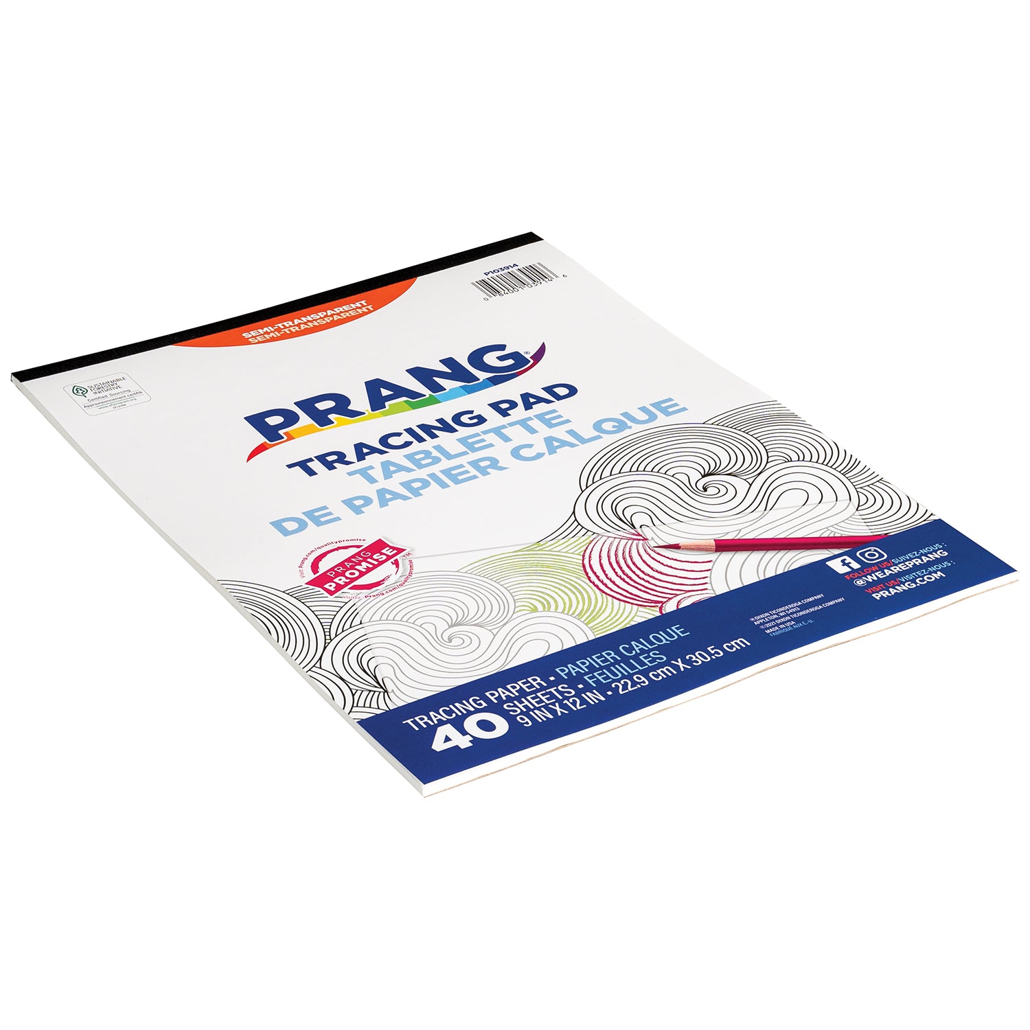 Tracing Paper Pad, Translucent, 9" x 12", 40 Sheets