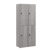 Bush Business Furniture Assure Two Tier 4 Door Storage Lockers with Keypad Locks in Platinum Gray - 29.76" Width x 15.35" Depth x 72.15" Height