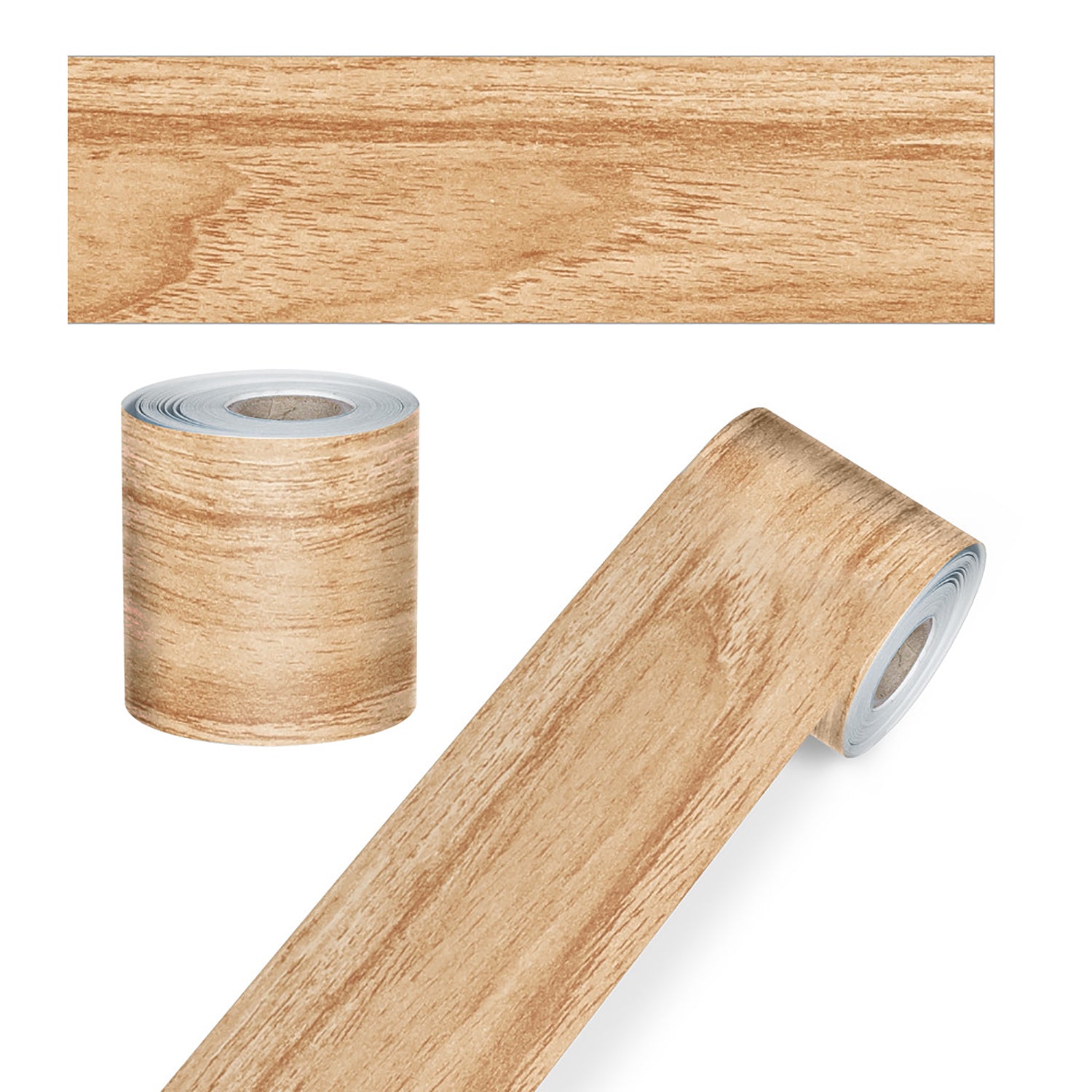 Grow Together Light Wood Grain Rolled Straight Bulletin Board Borders, 65 Feet